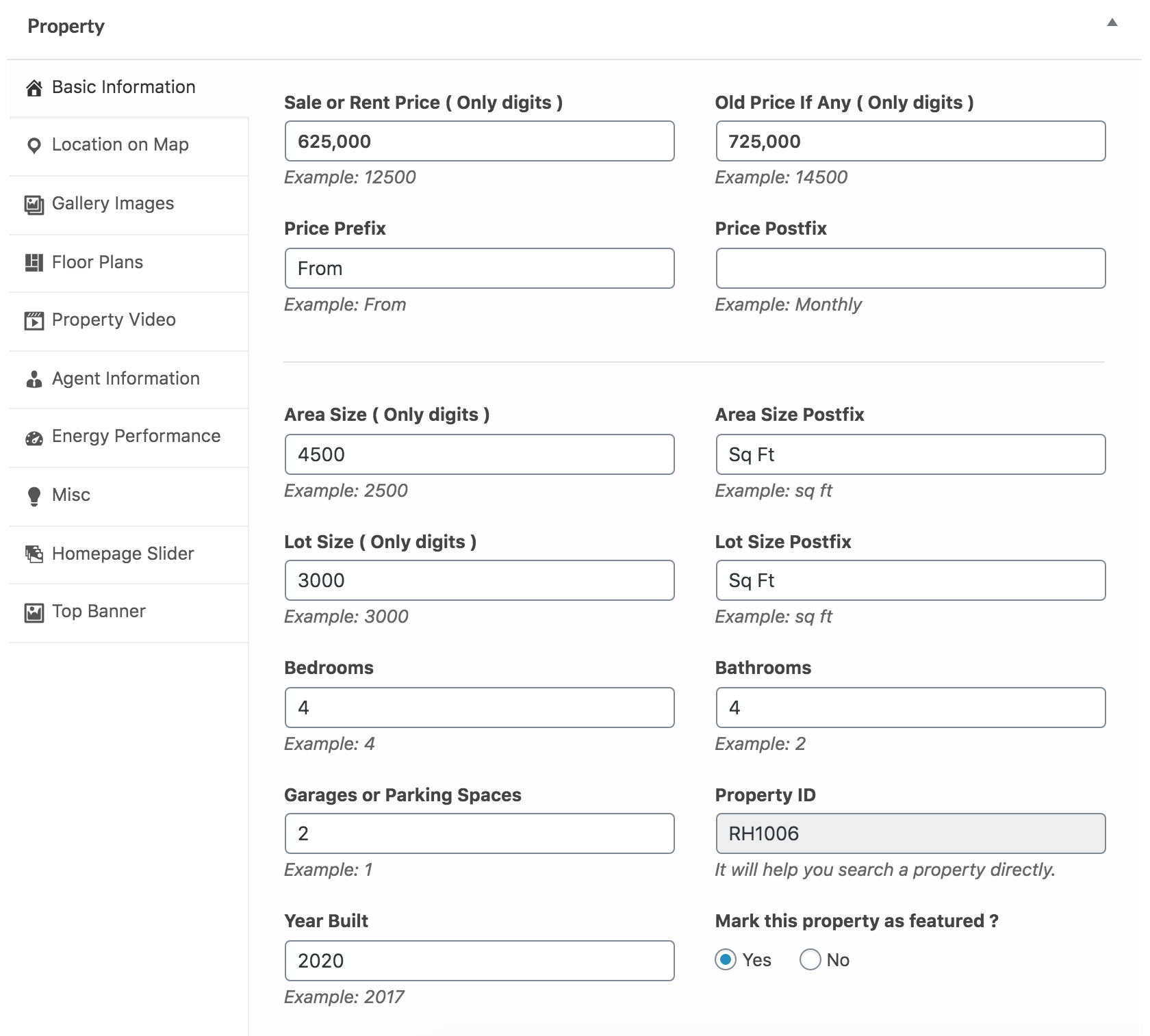 Property Basic Information