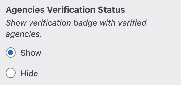Agents Listing Settings