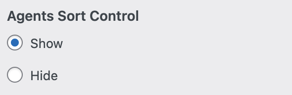 Agents Listing Settings