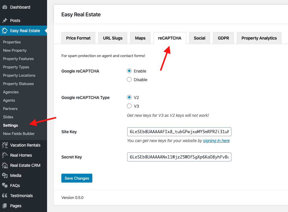 Register a New Site - Google reCAPTCHA