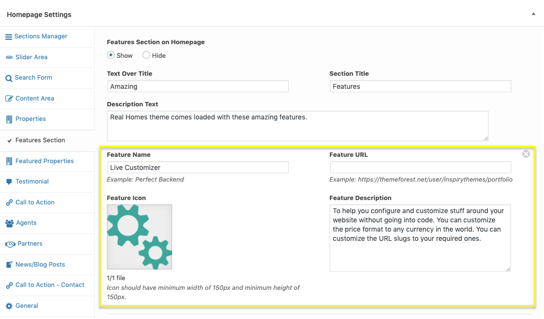 Home Page Features