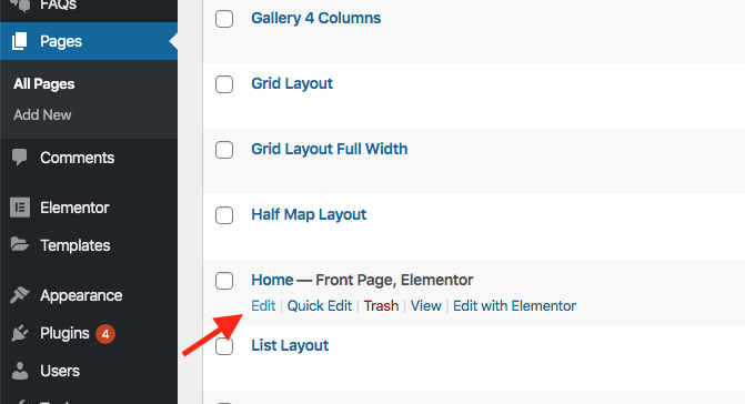 Edit Home Page