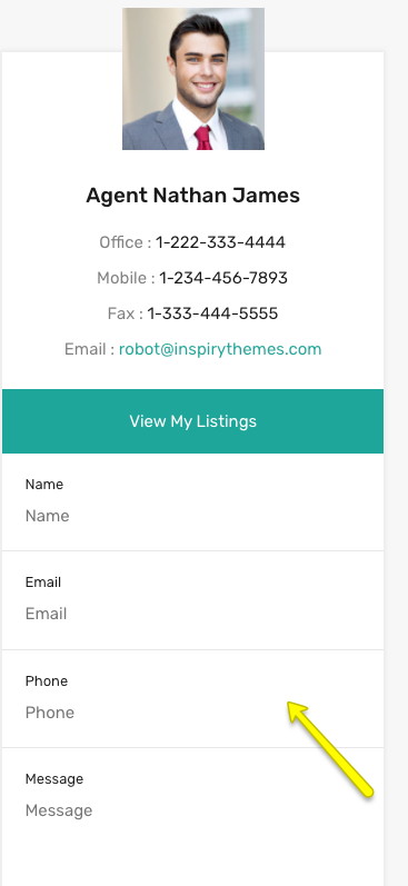 Agent On Property Page