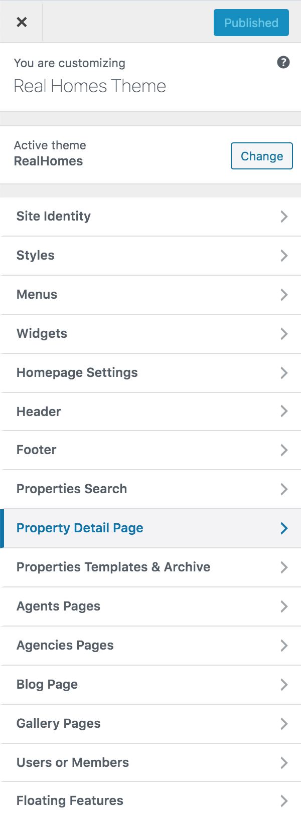 Property Detail Page Settings