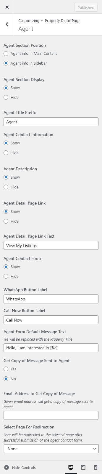 Property Agents Settings