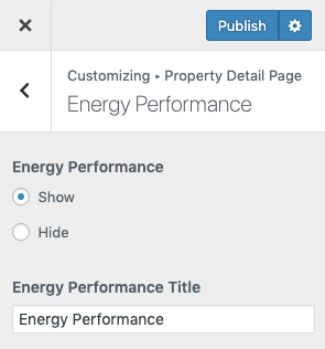 Energy Performance on Property Detail Page