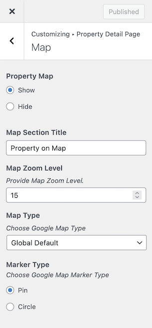 Property Map on Property Detail Page