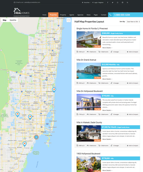 Classic - Half Map Layout