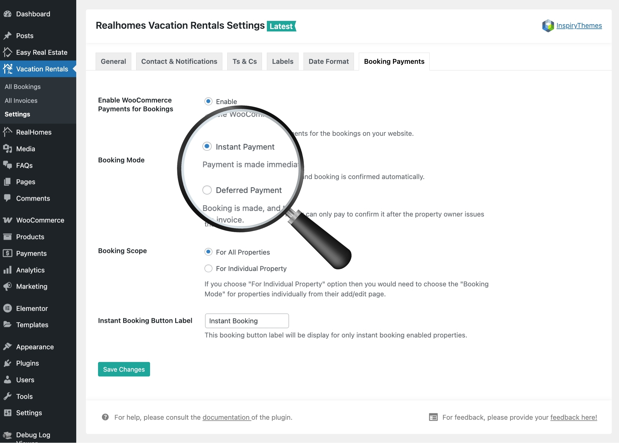 RealHomes Booking Payment Modes