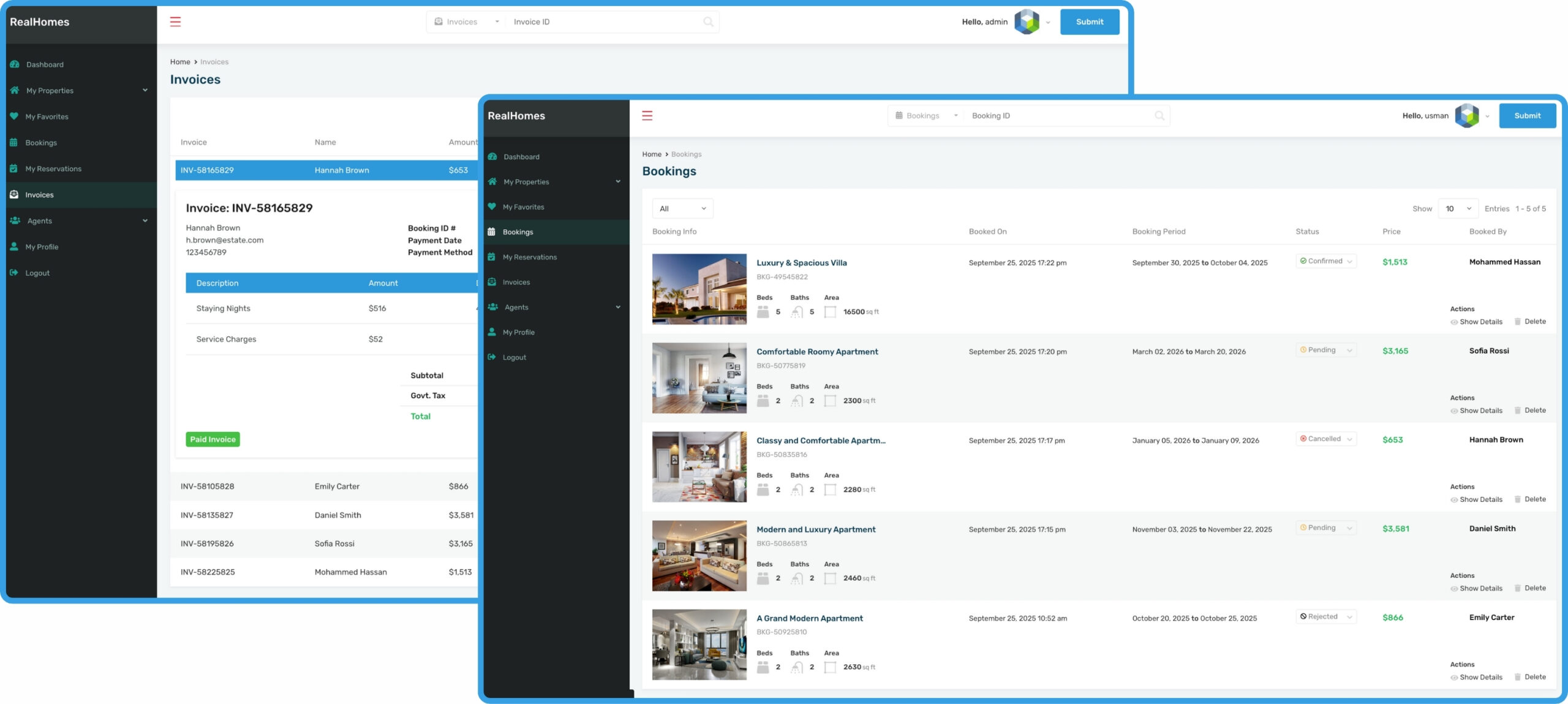 Booking Payments & Invoicing